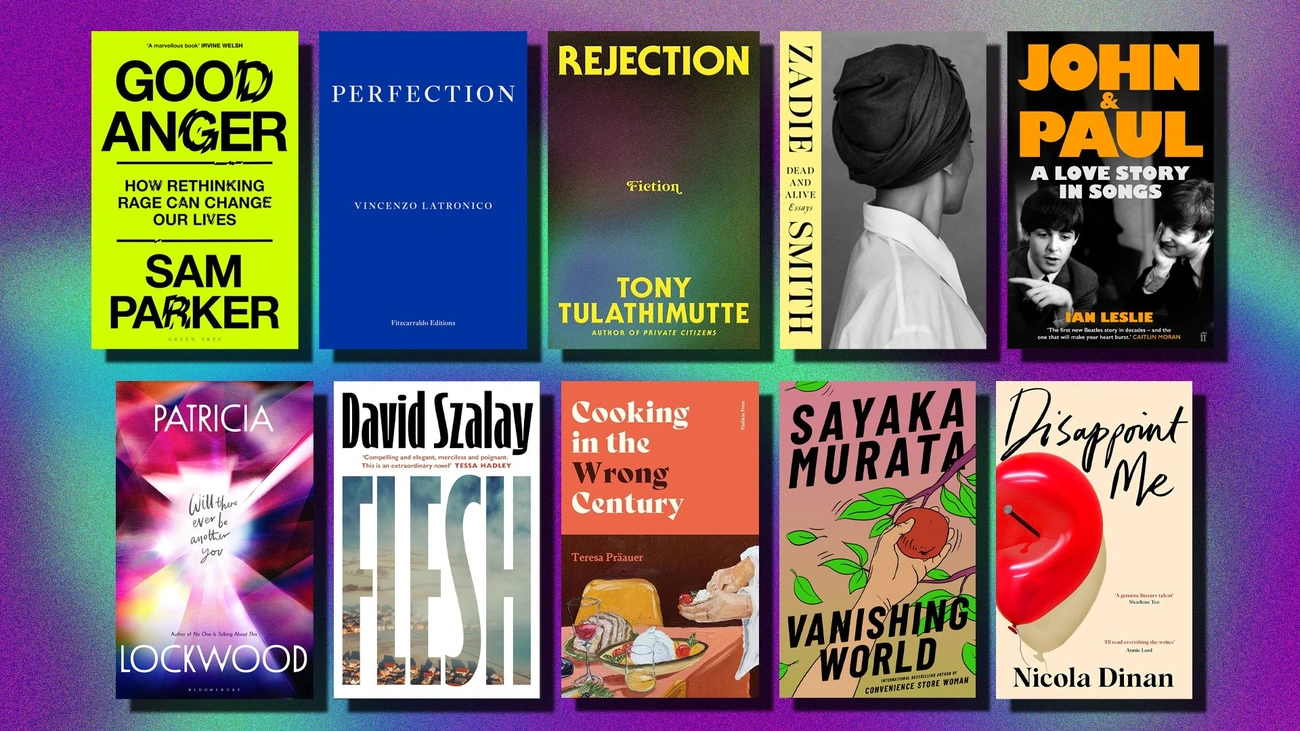 Najlepsze książki 2025 roku, które musisz przeczytać Covers of the best and most anticipated 2025 books featured by British GQ in a colorful grid layout.
