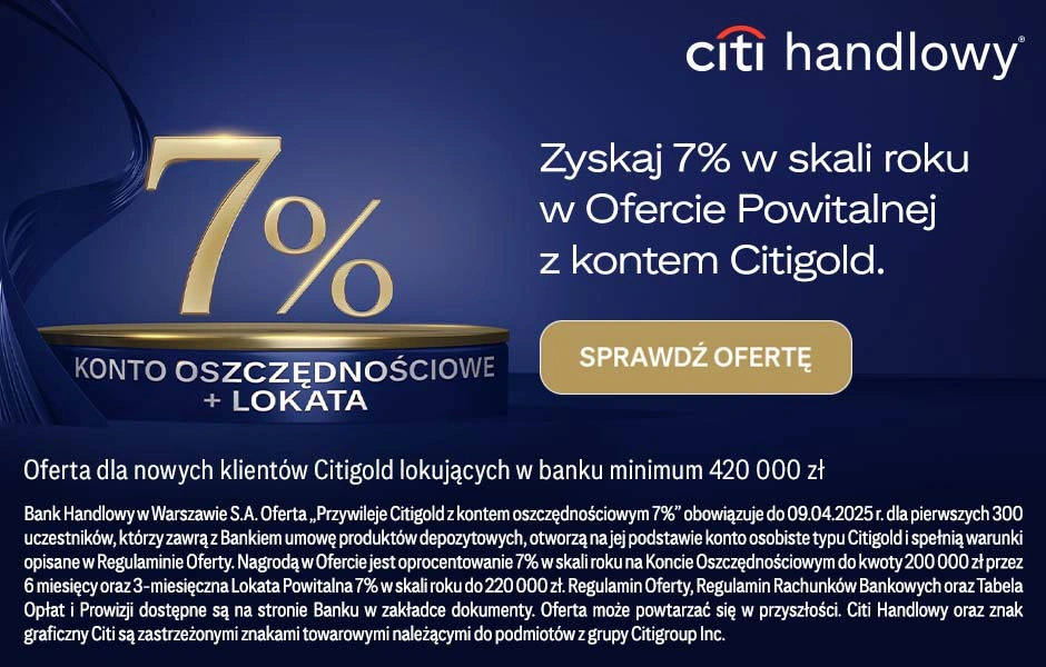 6- Konto Oszczędnościowe – Citibank (Citigold)