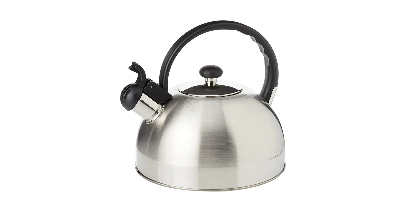 Nowoczesny Czajnik na Indukcję - Na Co Zwrócić Uwagę Przed Zakupem? Stainless steel WMF kettle with black handle and spout cover against white background.