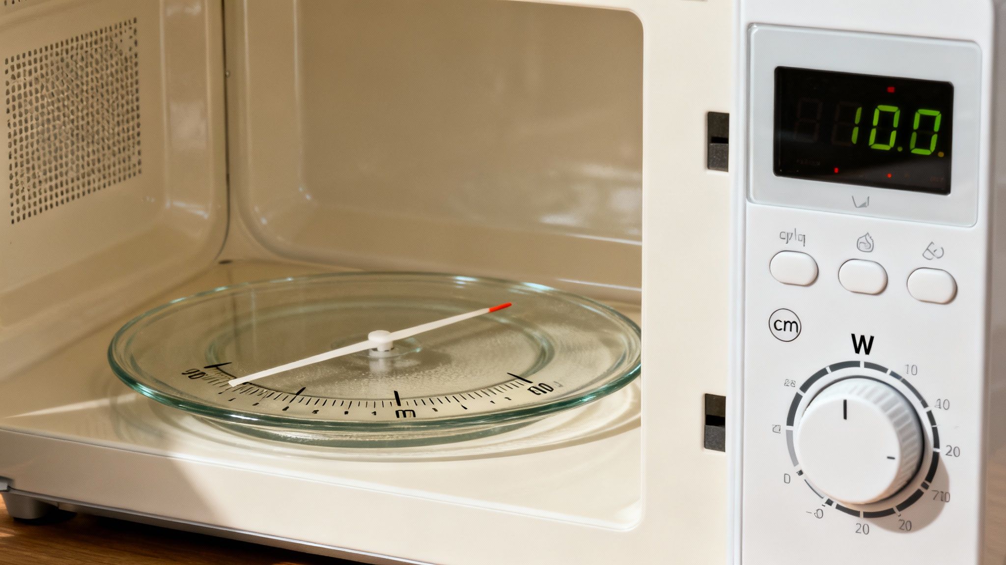 Kobieta używająca nowoczesnej kuchenki mikrofalowej