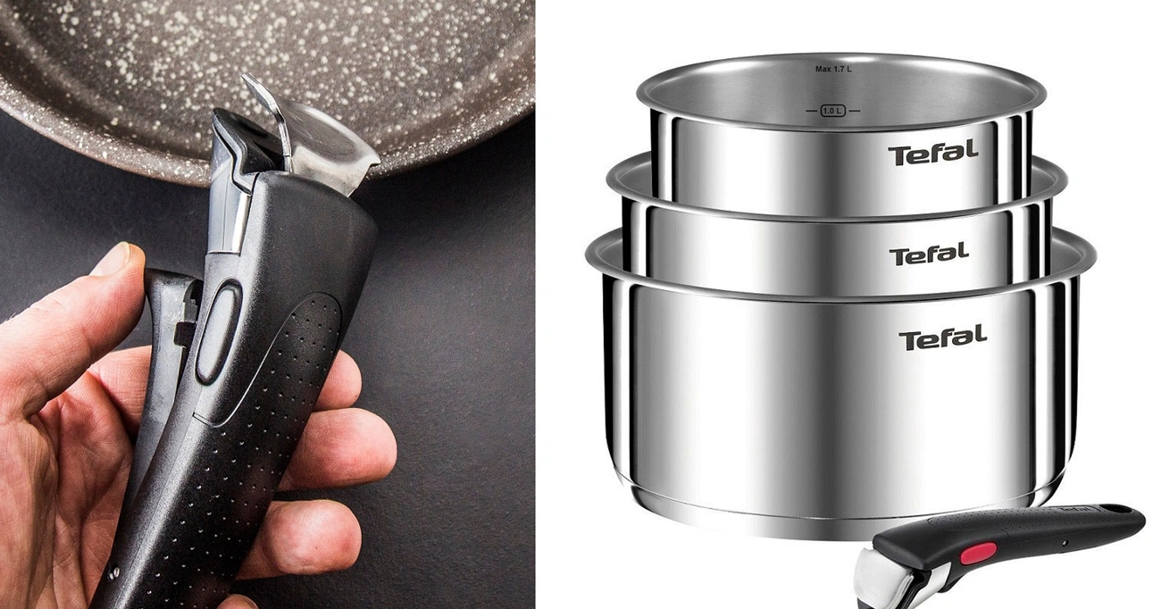 Zestaw garnków z odpinaną rączką